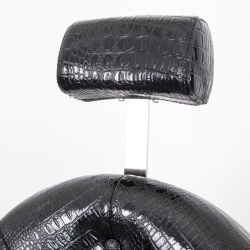 Black baroque barber chair footrest